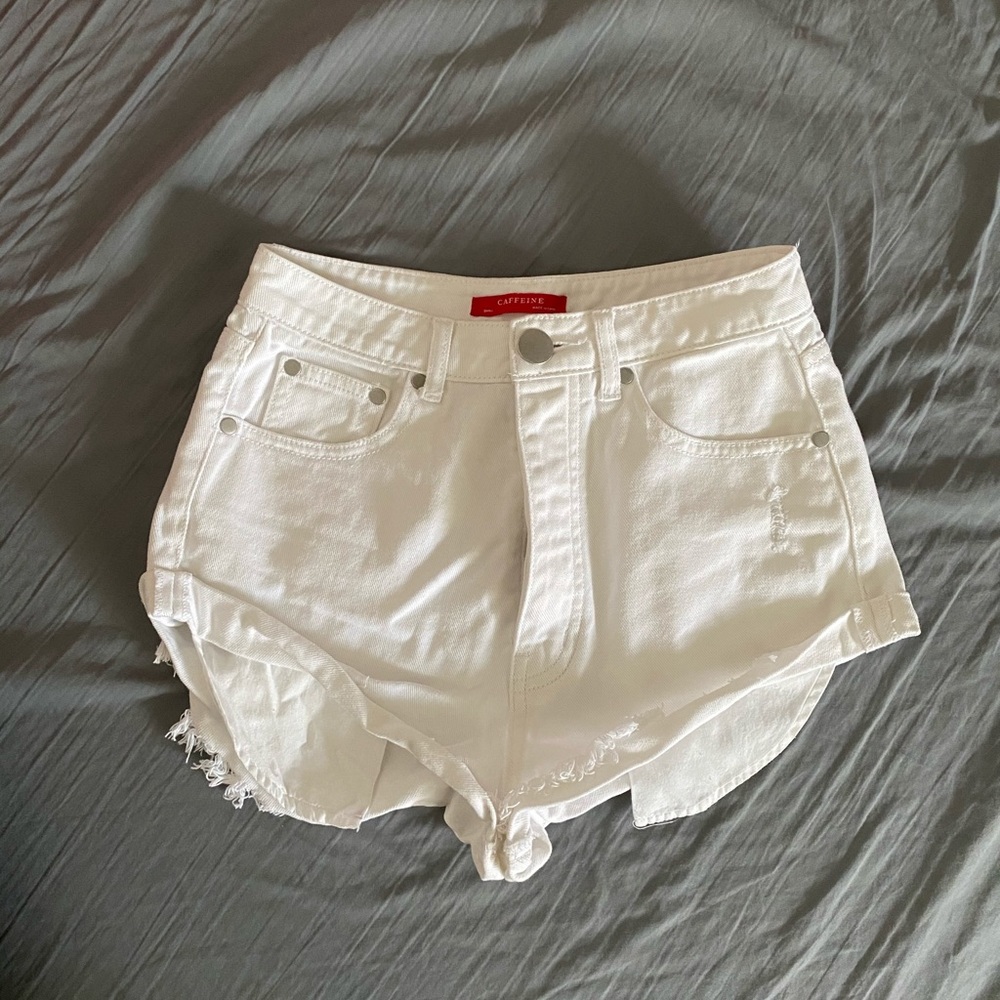 White Highwaisted Shorts
